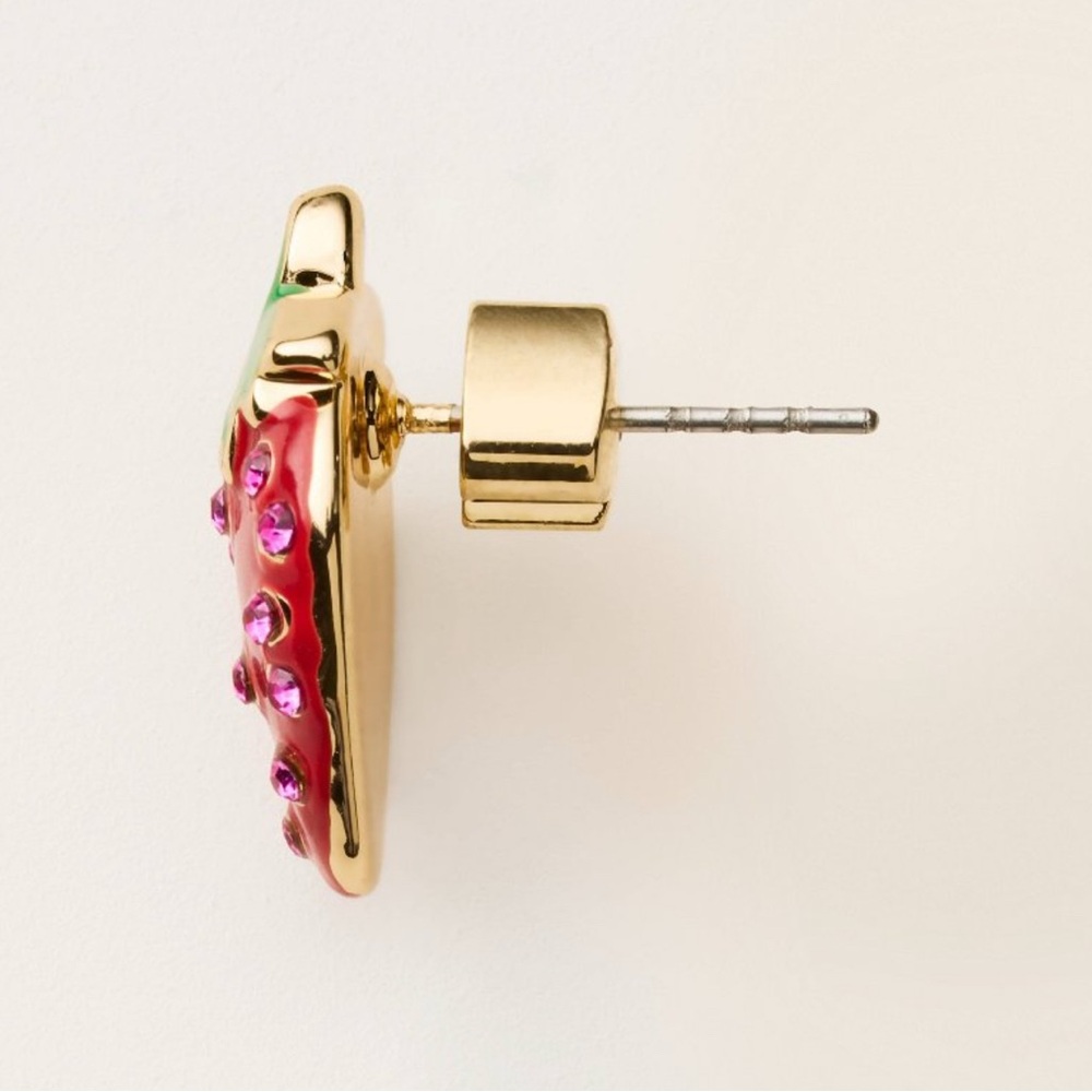 ✨️ NIB Kate Spade Stud Earring Trio: 🍓 Strawberries, 🍟 Fries & 🍾 Champagne! - Picture 3 of 6